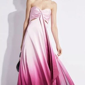 Jonathan Simkhai Ombre Satin cutout Dip Dye maxi Dress Wedding Gown size 2